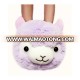 hot selling fluffy liama plush slippers for adults