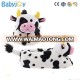 indoor use anti-slip soft plush cow slippers