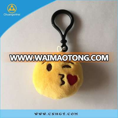 Newly design funny lovely emoticon keychain plush emoji keychain