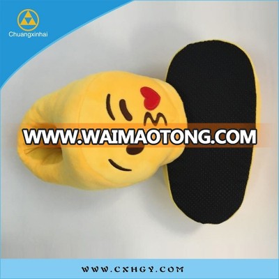 Hot sale indoor warm plush emoji slipper