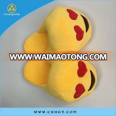 Hot sale super soft plush emoji slipper manufacturer