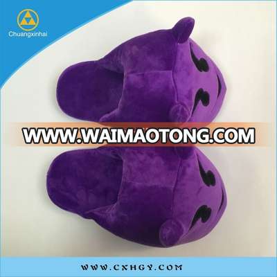 high quality super soft plush purple devil emoji slipper