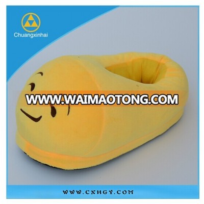 2016 kids and adults funny gifts soft plush slippers emoticon shape slipper custom pattern