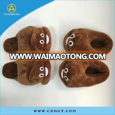 high quality cheap factory wholesale warm soft plush emoji slipper